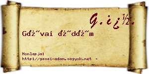 Gávai Ádám névjegykártya
