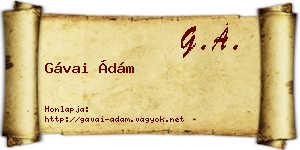 Gávai Ádám névjegykártya